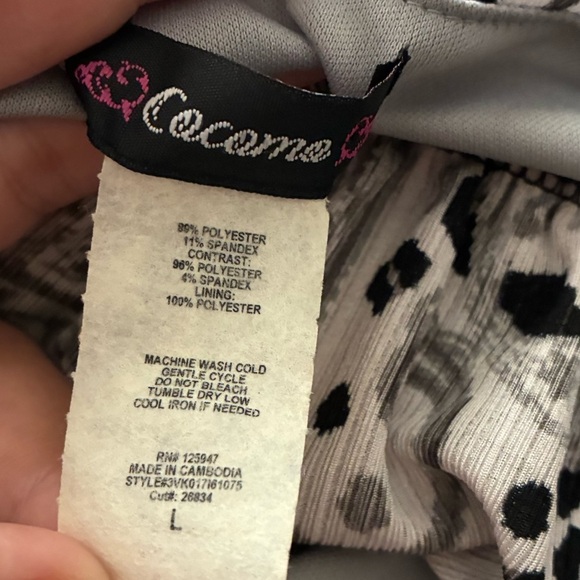 Cocomo Y2K Black and White Halter Patterned Mini Dress L - Picture 11 of 11